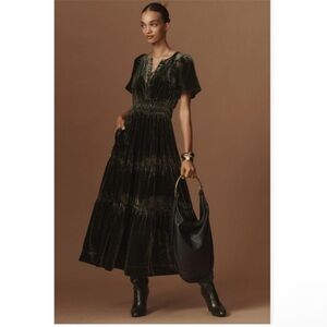 Anthropologie The Somerset Maxi Dress: Velvet Edition  size XXSP NWT